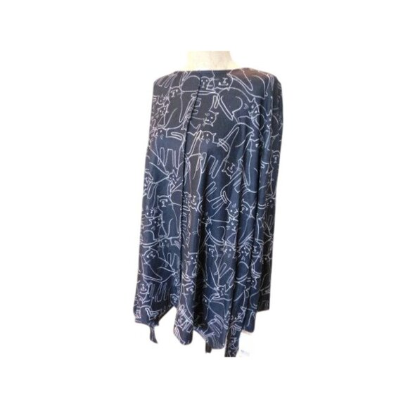 Jess & Jane Size Size L Large Cat Motiff Tunic Style Top NWT - Picture 2 of 2